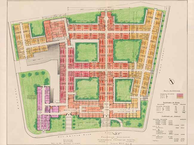 Architectural plans for Oakland Permanente Hospital expansion, April 1943