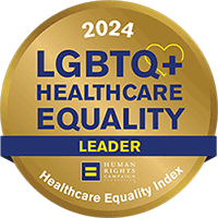 Human Rights Campaign Foundation 2024 Healthcare Equality Index leader logo