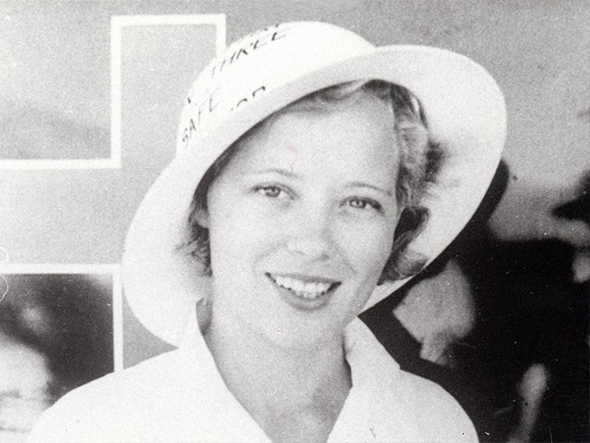 Betty Runyen wearing a hard hat