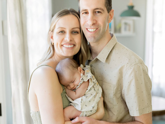 New parents Maureen McLoughlin and Matt Frager