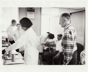 Man taking Multiphasic exam, 1961