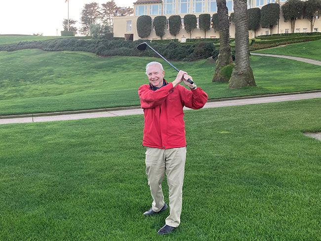 man playing golf