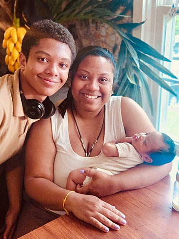 Tiffany Anonye with her sons, Andrew (left) and Alex (right). 