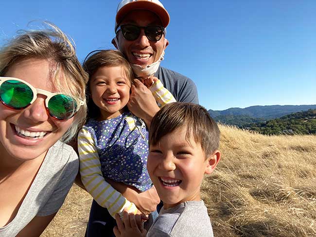 Adrian Cheong with his wife, Helen, and their children, Ivy (middle) and Oliver