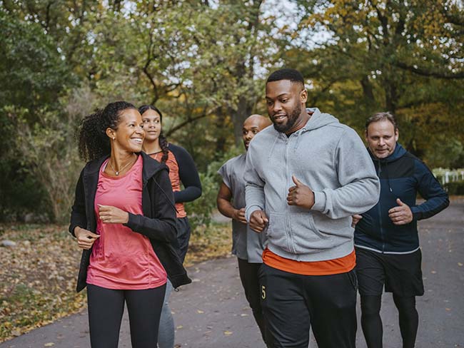 Joggers in the park.