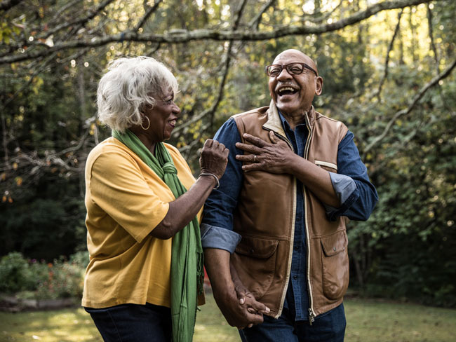 Senior couple outdoors in nature