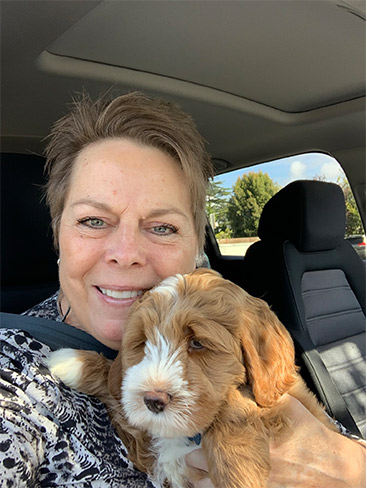 Marla Marriott and her dog