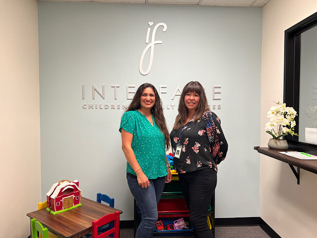 Alejandra Carrasco, left, director of mental health and trauma treatment, and Victoria Council, clinical services manager, at Interface Children and Family Services.  