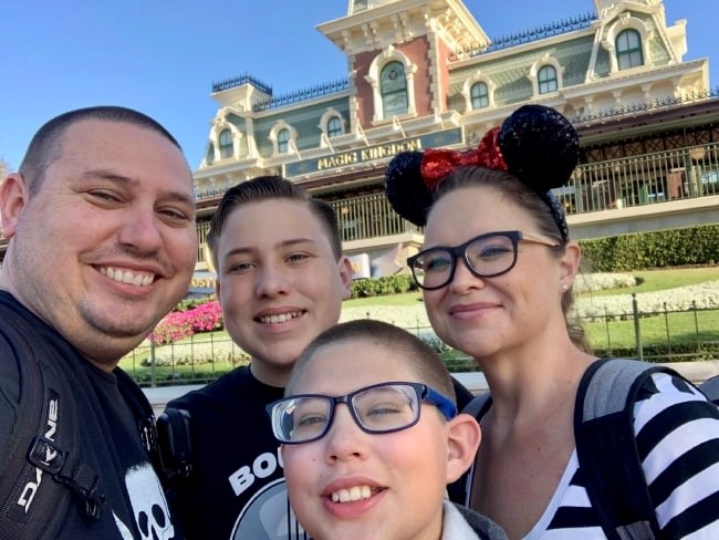 Jo Everett, MD, with her husband and two sons