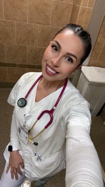 Miriam Gutierrez wearing scrubs