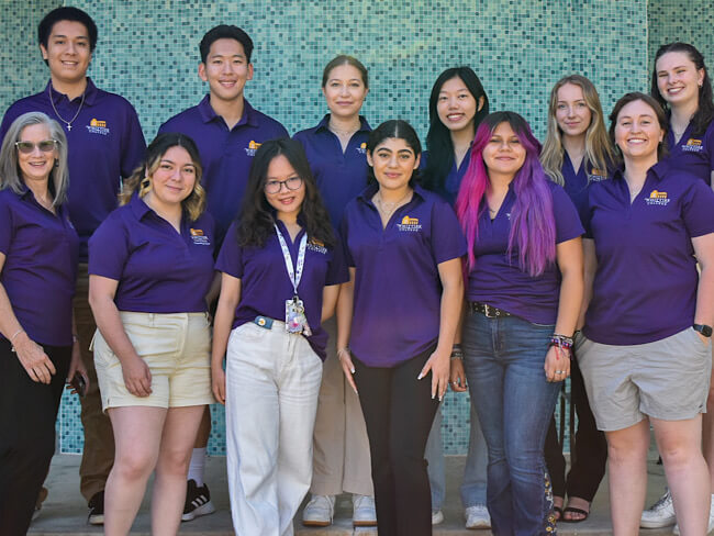 A group of students pose for a picture. 