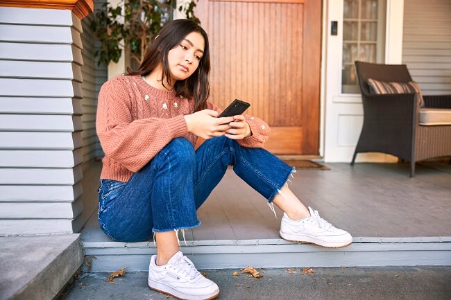 Teen on cell phone