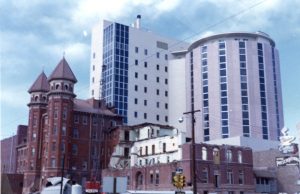 Old and new Saint Joseph hospitals, circa 1964