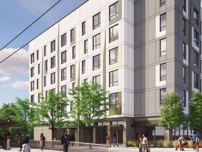 M Carter Commons building illustration